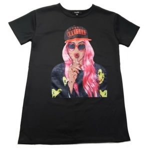Ups & downs fabric graphic tee shirt street wear M